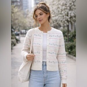 Hollister Women's Patterned Cardigan Sweater - Floral Details - Size Small